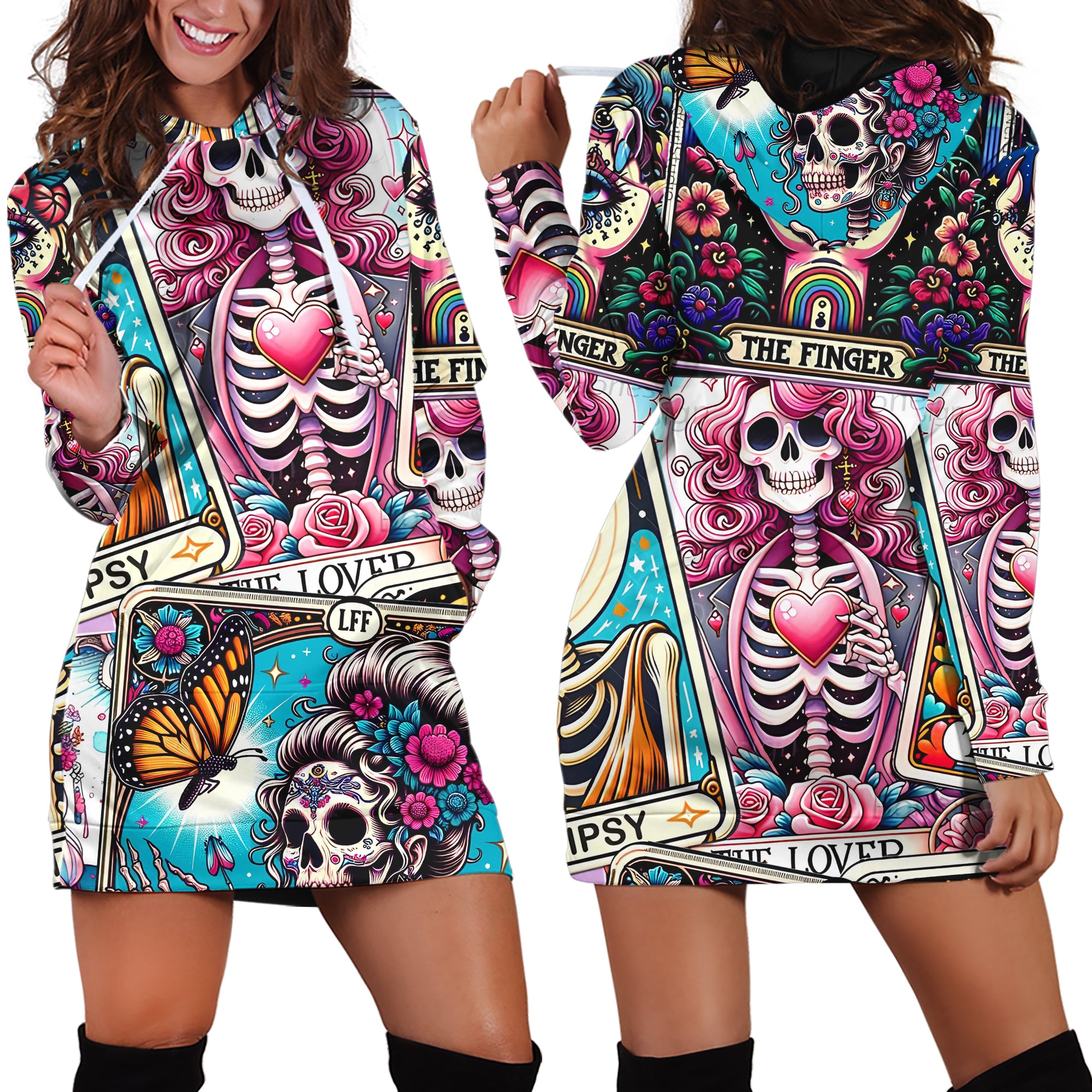 Skullgirls Design Halloween Vibes Hoodie Dress - TH02