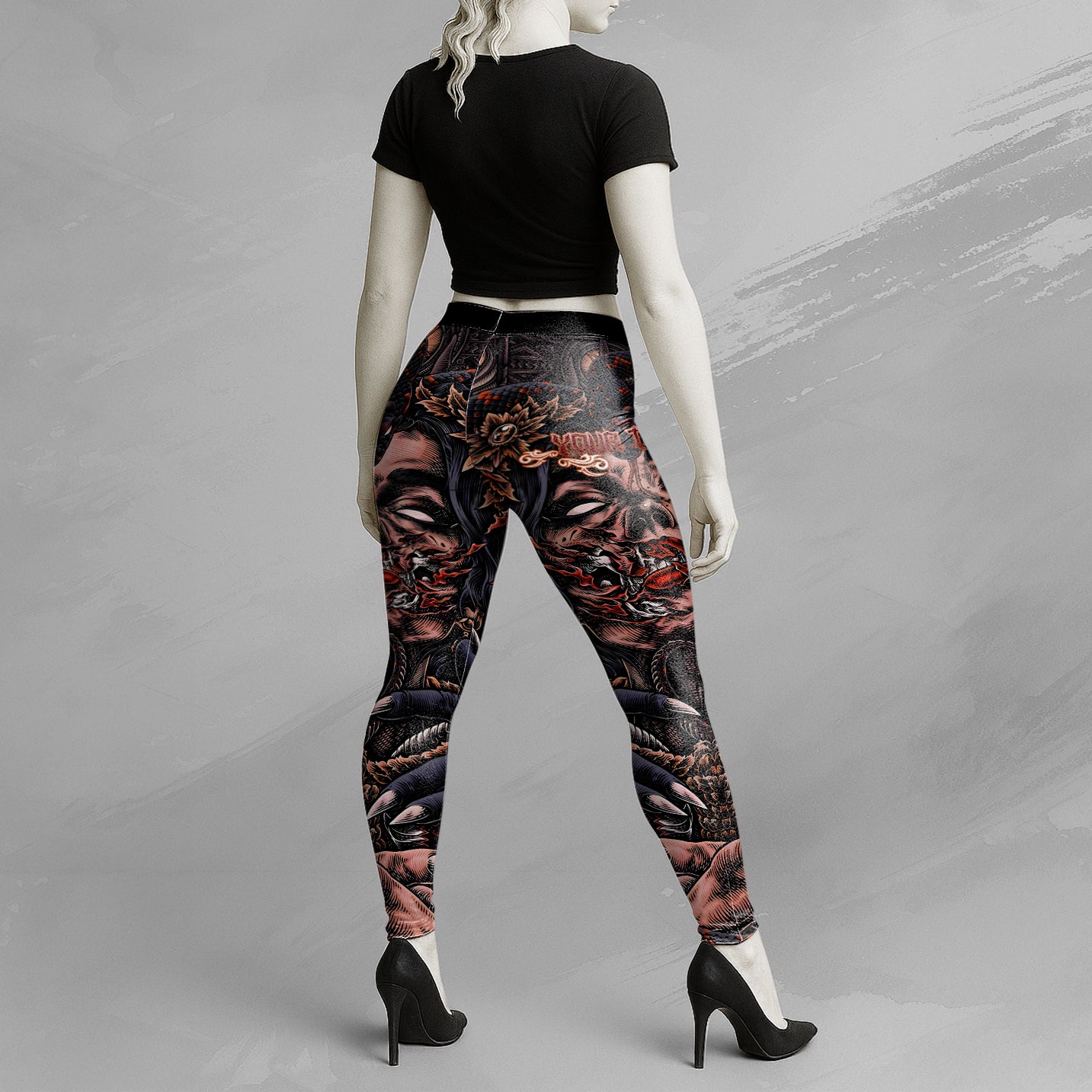 Personalised Fallen Angel Design Halloween Vibes Legging - TH02