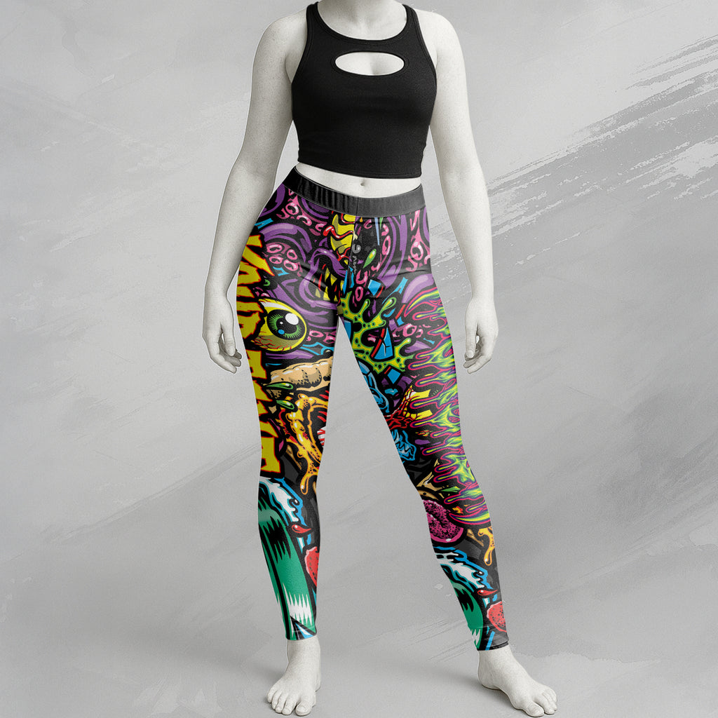 Personalised Monster Mashup Design Halloween Vibes Legging - TH02