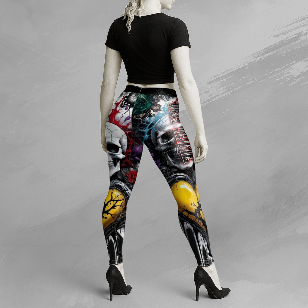 Personalised Painted Pain Design Halloween Vibes Legging - TH02