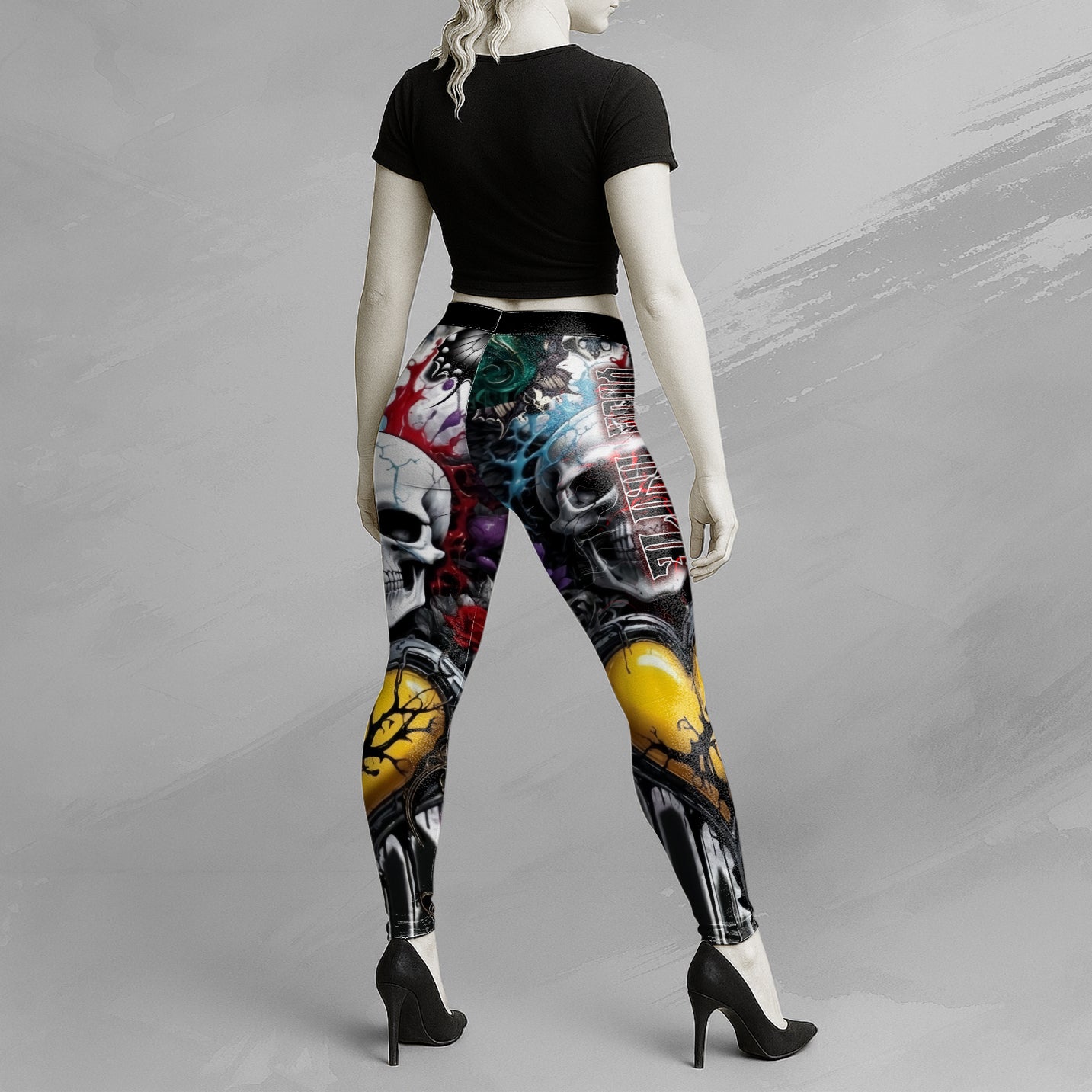 Personalised Painted Pain Design Halloween Vibes Legging - TH02