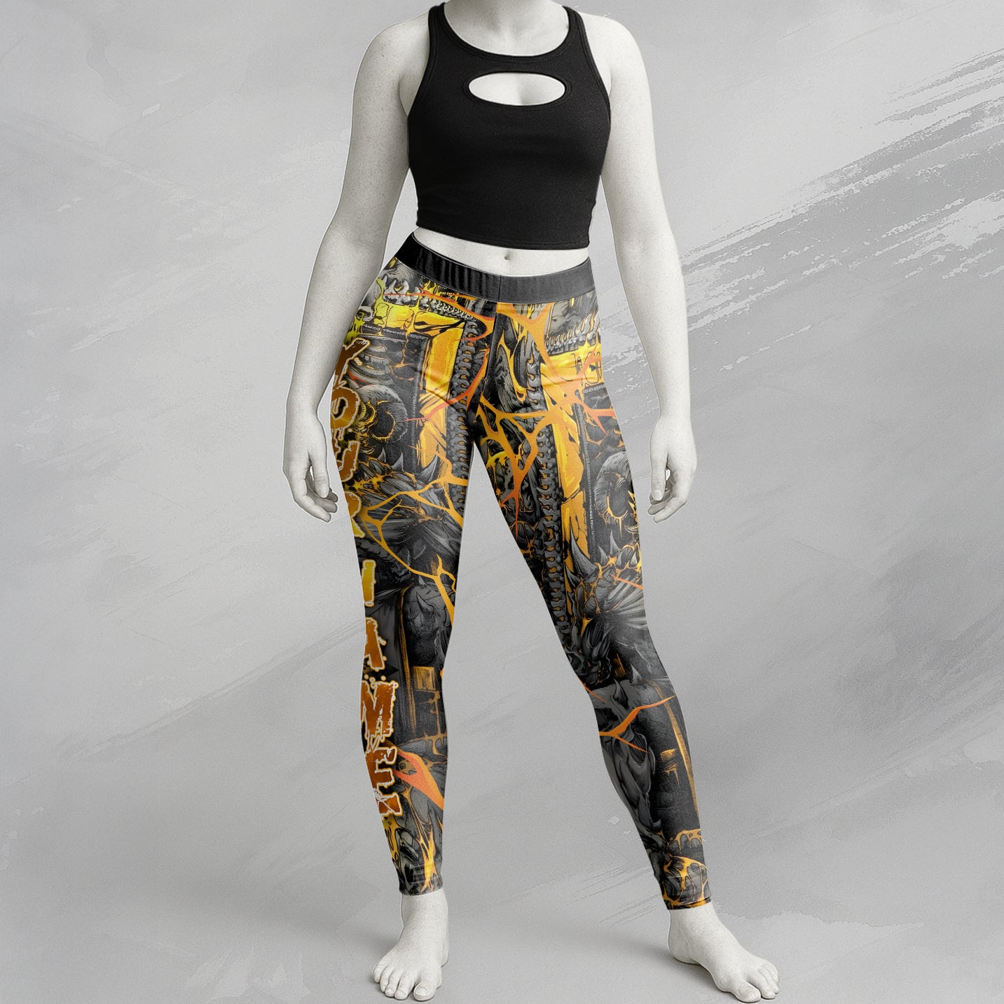 Personalised Dark Overlord Design Halloween Vibes Legging - TH02