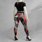 Personalised Rose Flames Of Hell Design Halloween Vibes Legging - TH02
