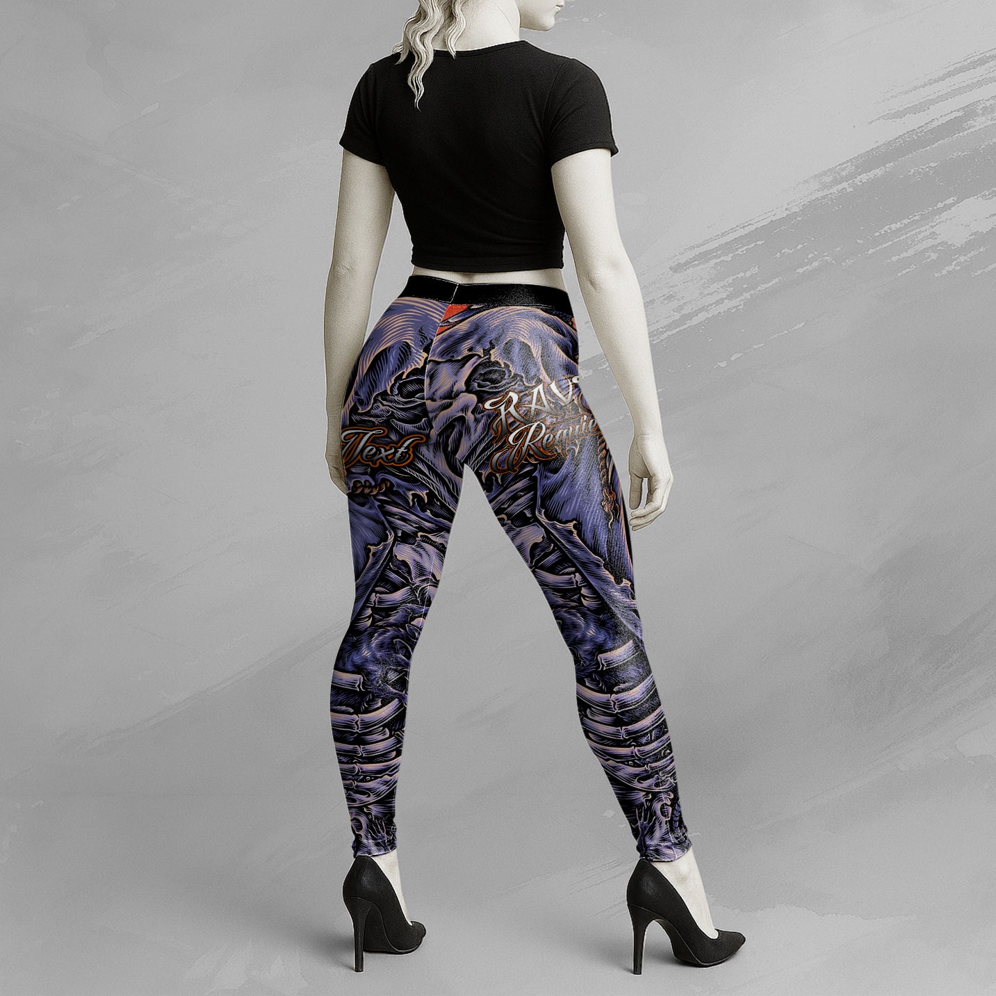 Personalised Raven Requiem Design Halloween Vibes Legging - TH02