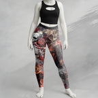 Rose Flames Of Hell Design Halloween Vibes Legging - TH02