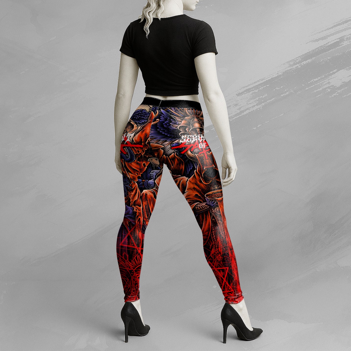 Servant Of Satan Design Halloween Vibes Legging - TH02