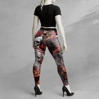 Rose Flames Of Hell Design Halloween Vibes Legging - TH02