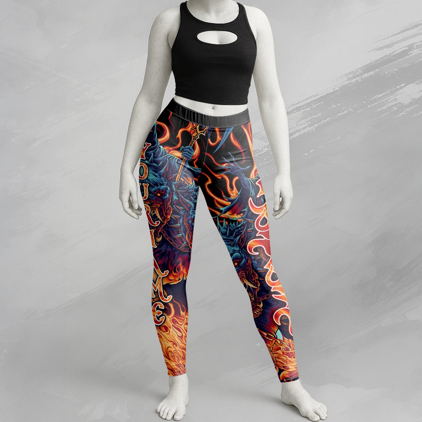 Personalised Cerberus Flame Design Halloween Vibes Legging - TH02