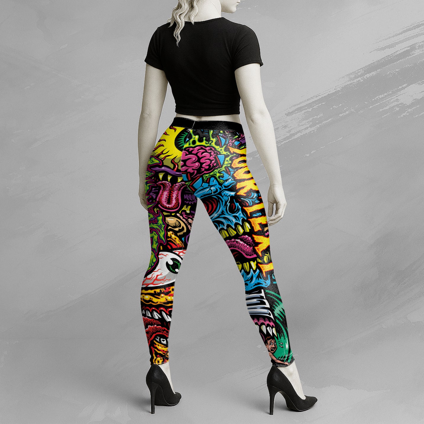 Personalised Monster Mashup Design Halloween Vibes Legging - TH02