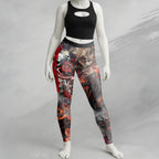Personalised Rose Flames Of Hell Design Halloween Vibes Legging - TH02