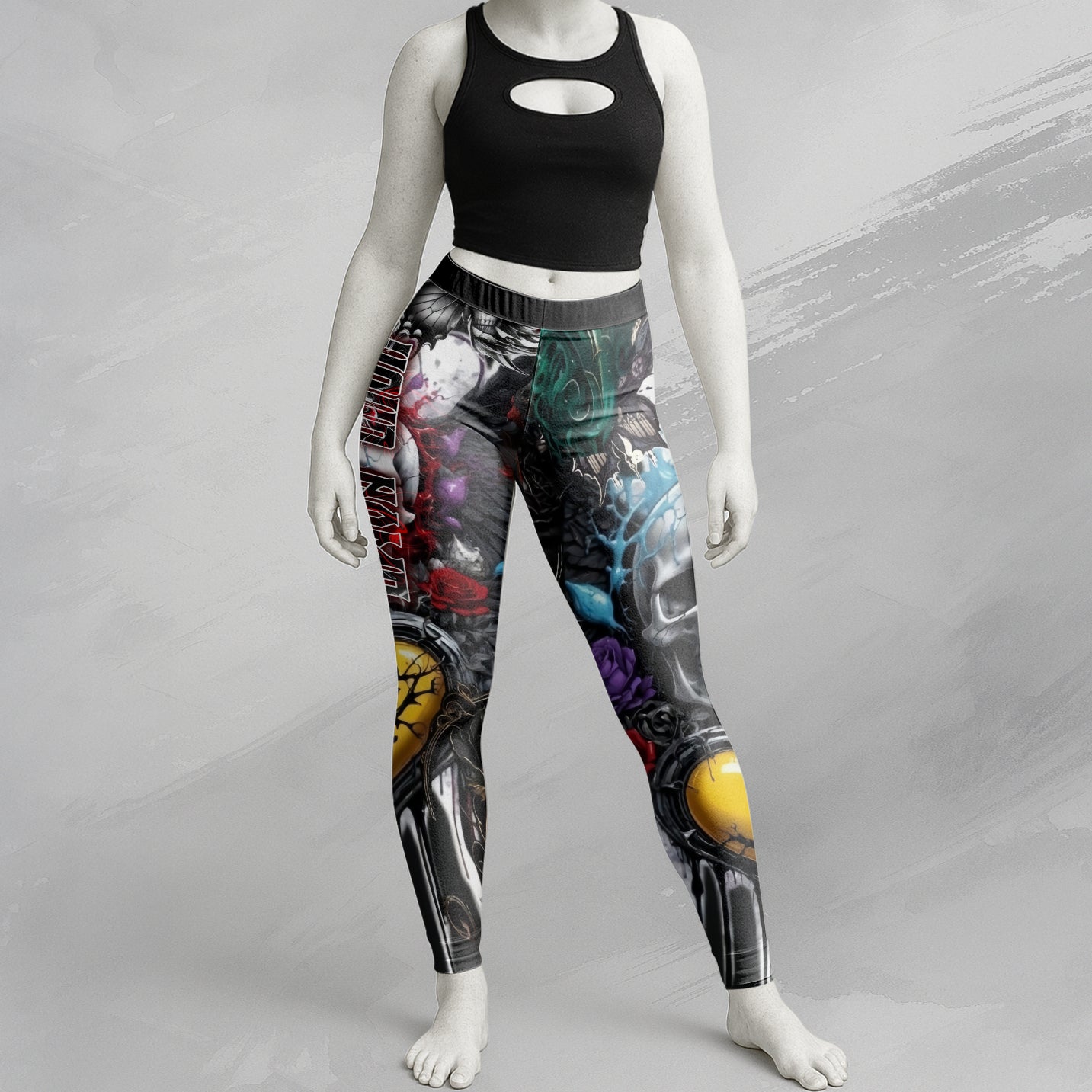 Personalised Painted Pain Design Halloween Vibes Legging - TH02