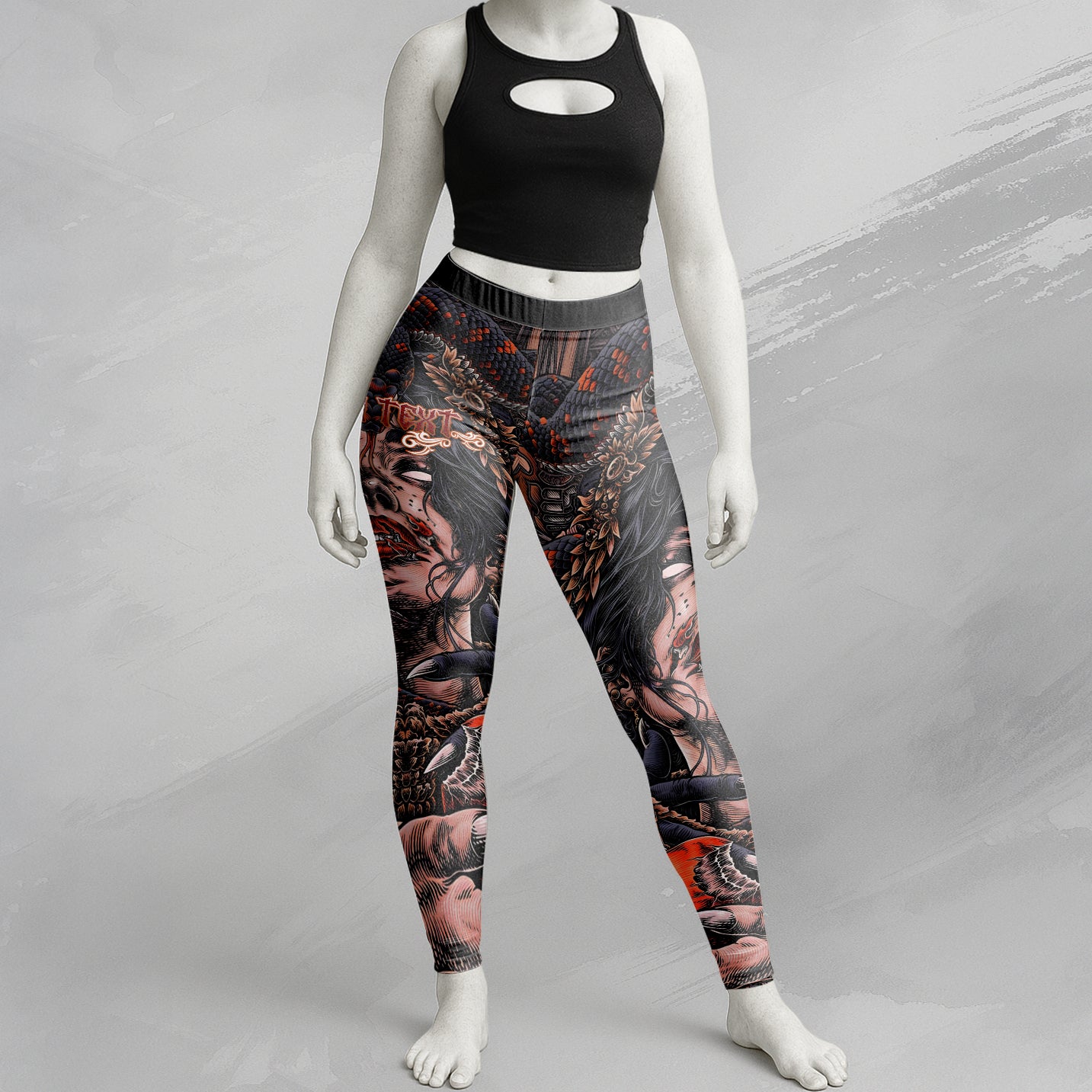 Personalised Fallen Angel Design Halloween Vibes Legging - TH02