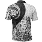 Lion Maori Tattoo With Black And White Polo Shirt Unisex