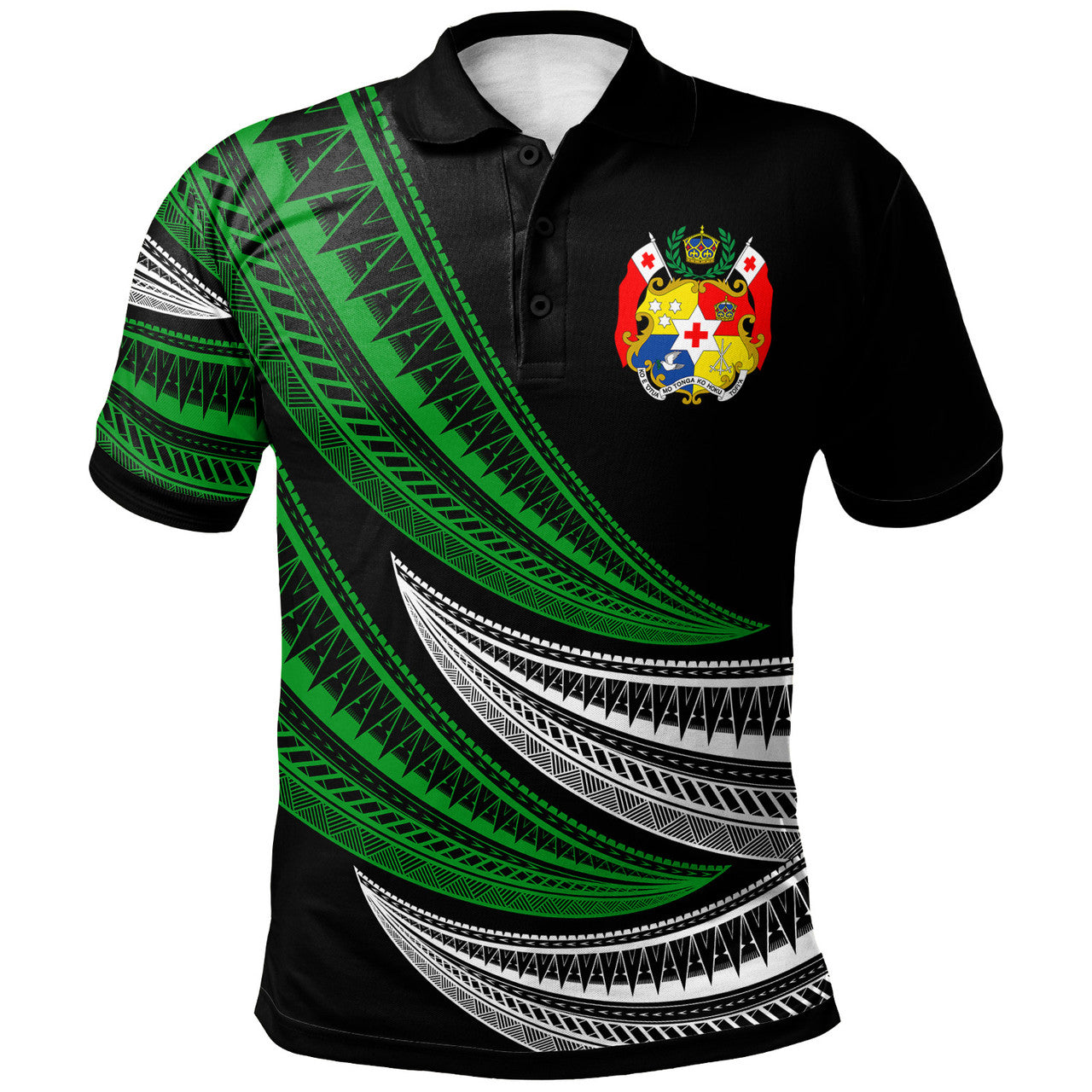 Tonga Custom Personalised Polo Shirt - Wave Pattern Alternating - AL01