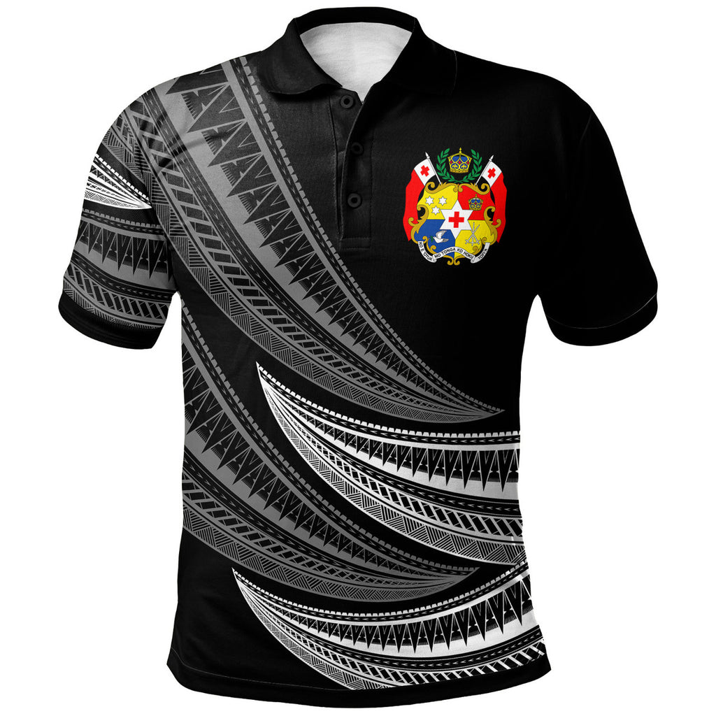 Tonga Custom Personalised Polo Shirt - Wave Pattern Alternating - AL01