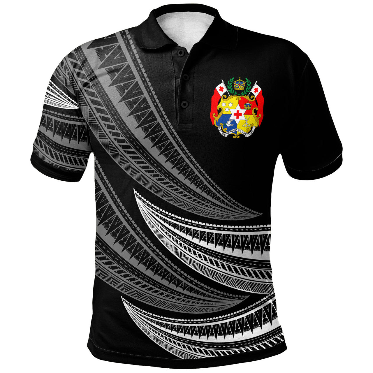 Tonga Custom Personalised Polo Shirt - Wave Pattern Alternating - AL01