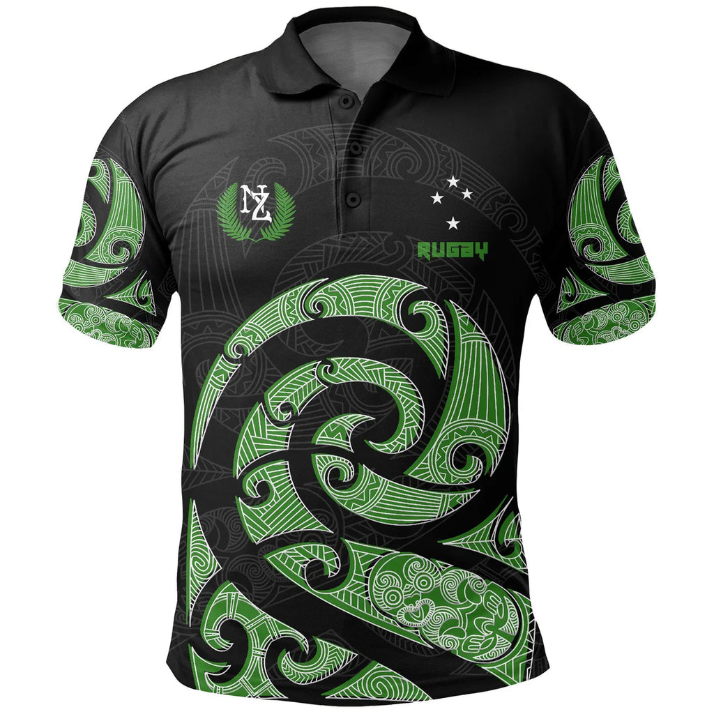 New Zealand Maori Kirituhi Rugby Tattoo Polo Shirt Unisex