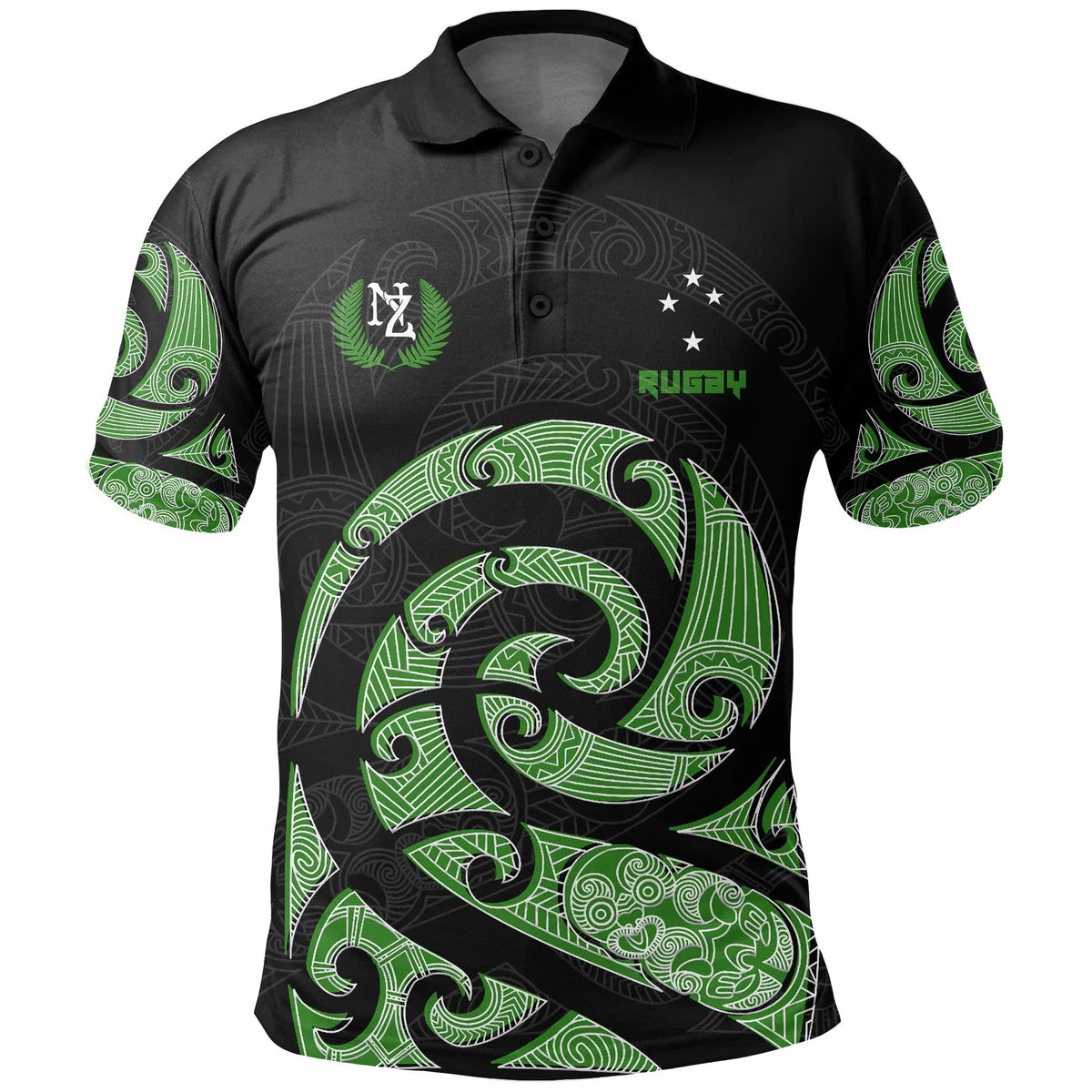 New Zealand Maori Kirituhi Rugby Tattoo Polo Shirt Unisex