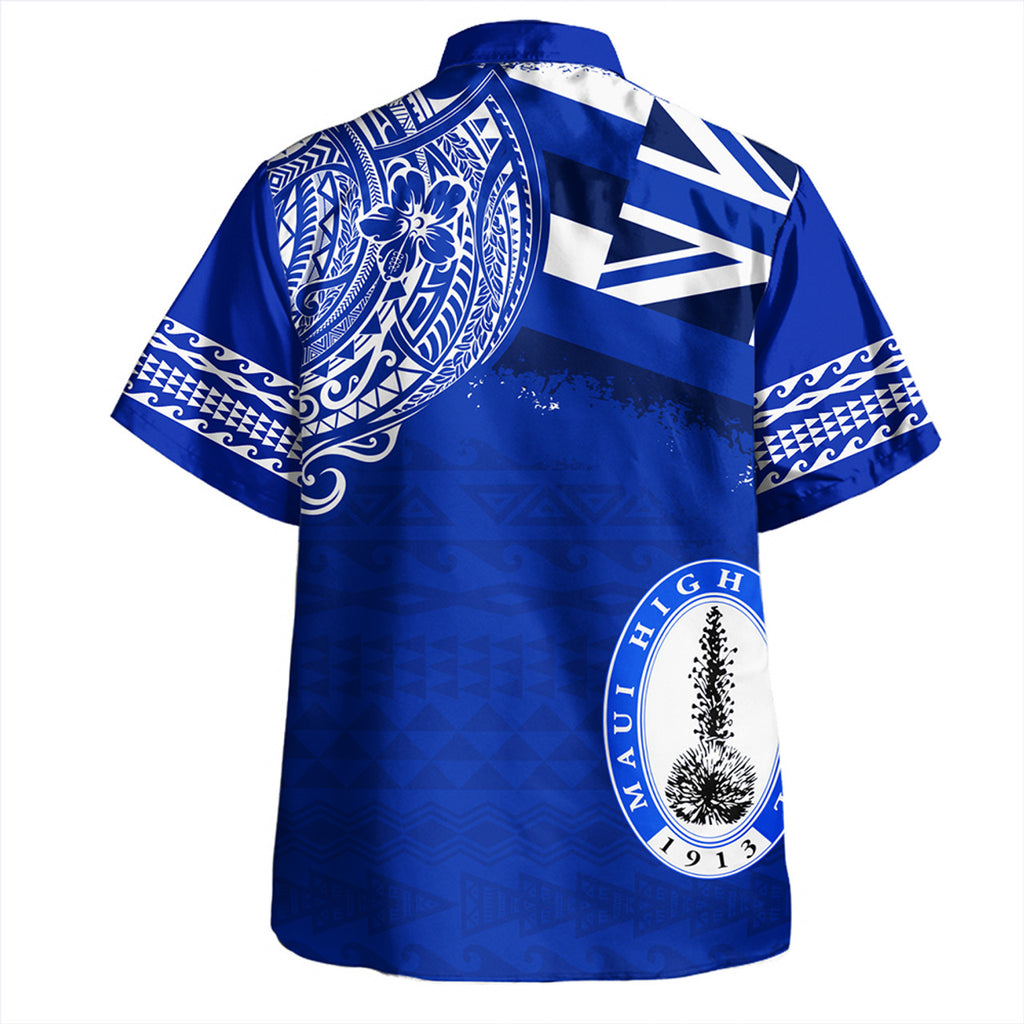 Hawaii Maui High School With Crest Style Hawaiian Shirt Unisex