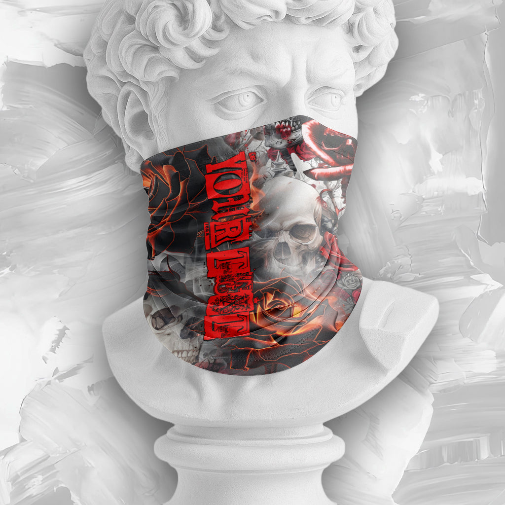 Personalised Rose Flames Of Hell Design Halloween Vibes Bandana - TH02