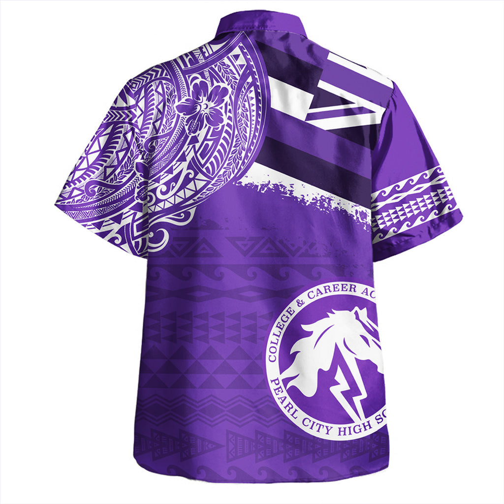 Hawaii Pearl City High School With Crest Style Hawaiian Shirt Unisex