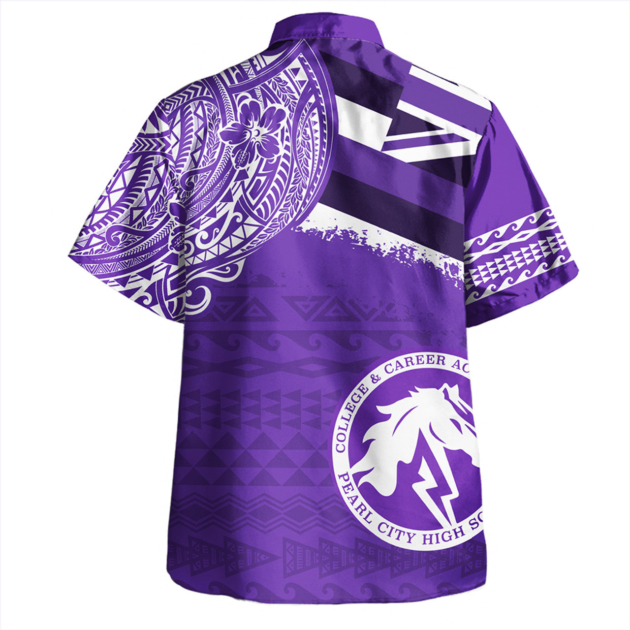 Hawaii Pearl City High School With Crest Style Hawaiian Shirt Unisex