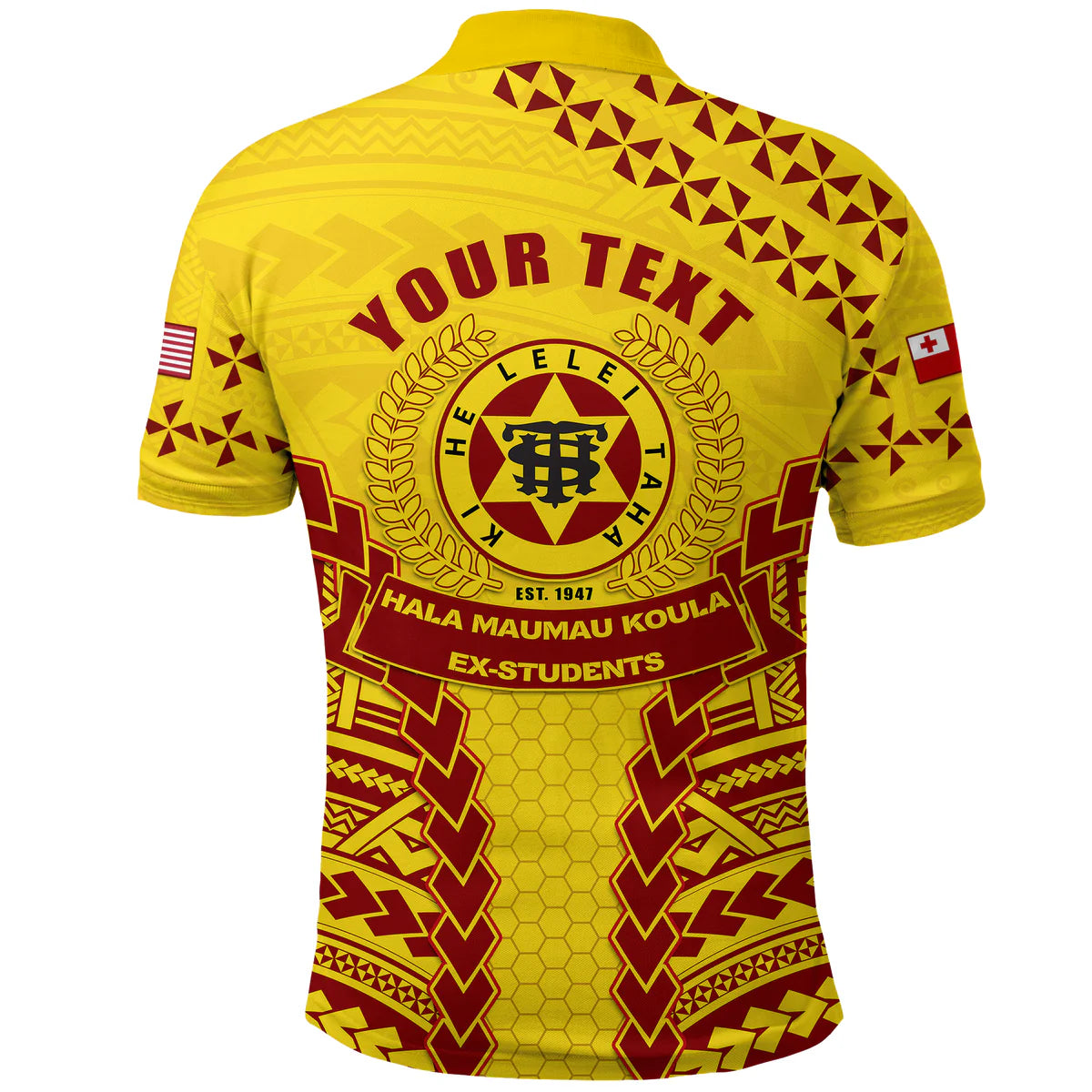 Personalised - Tonga High School With Polynesian Pattern Polo Shirt