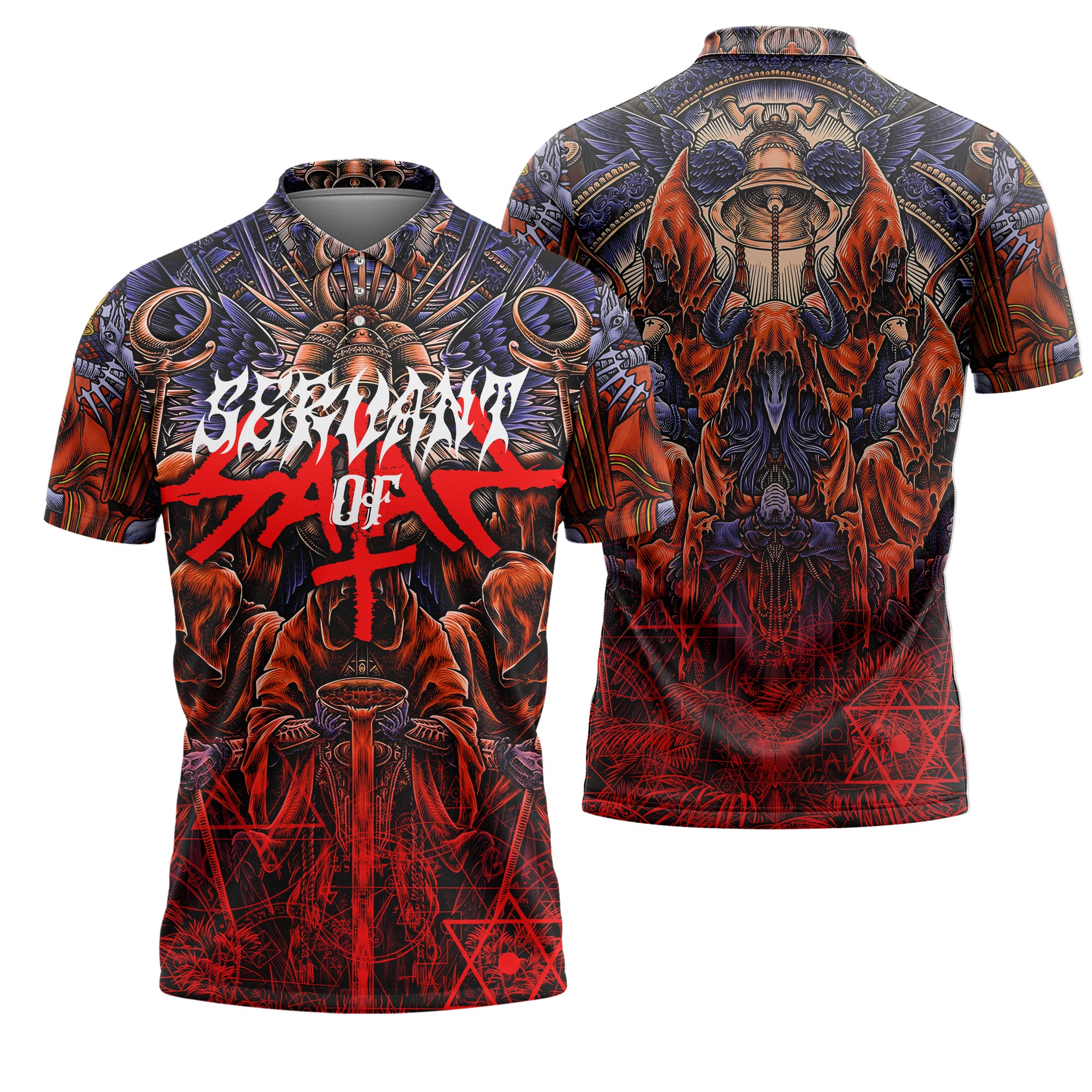 Servant Of Satan Design Halloween Vibes Polo Shirt - TH02