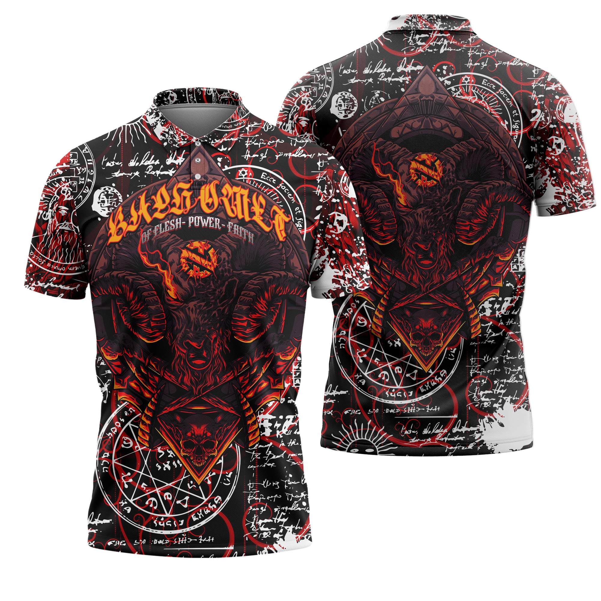 Baphomet Design Halloween Vibes Polo Shirt - TH02