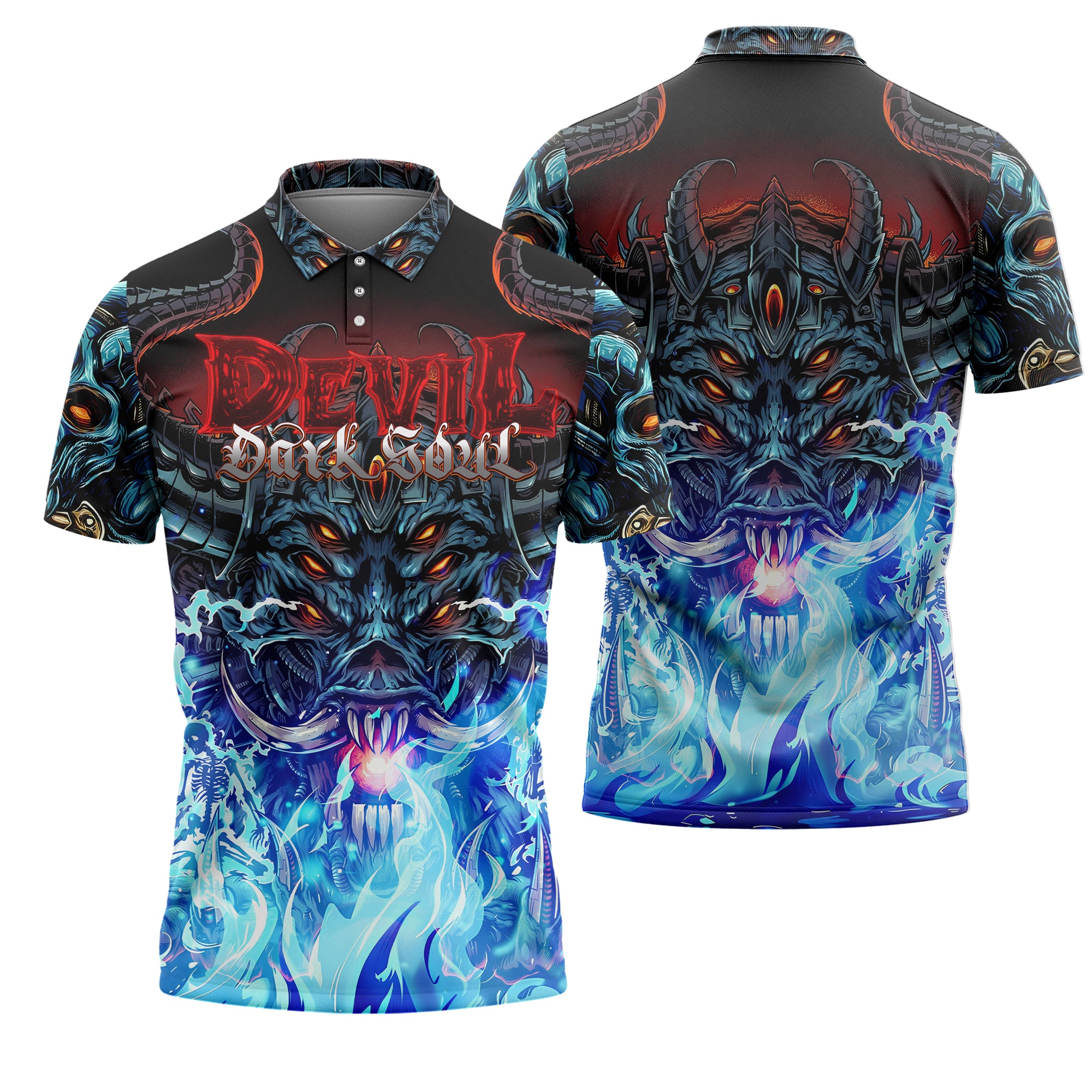 Devil Dark Soul Design Halloween Vibes Polo Shirt - TH02