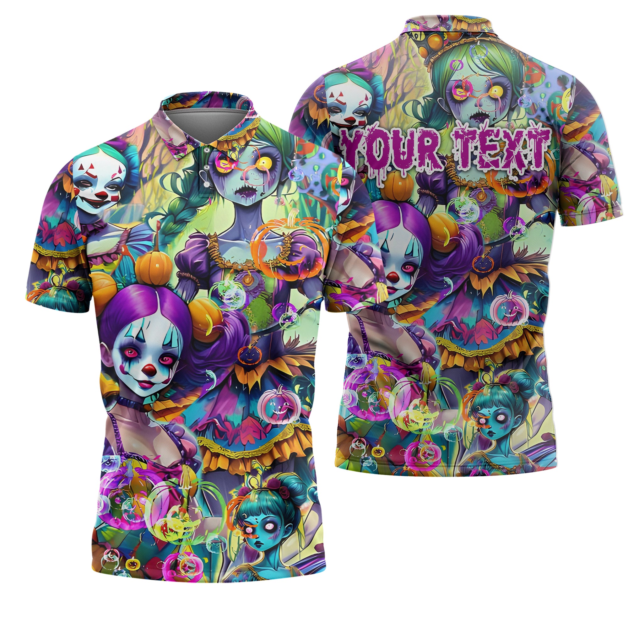 Personalised Doll Soul Design Halloween Vibes Polo Shirt - TH02