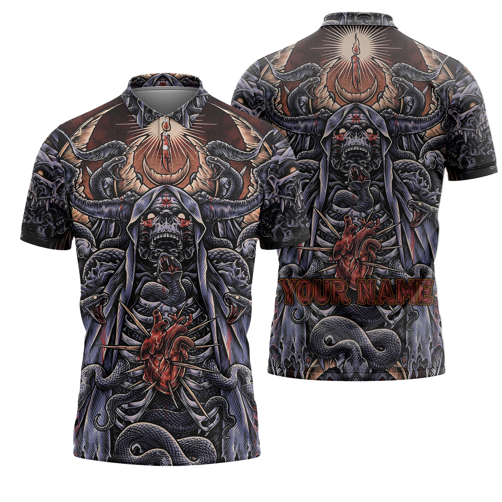 Personalised Serpent's Covenant Design Halloween Vibes Polo Shirt - TH02