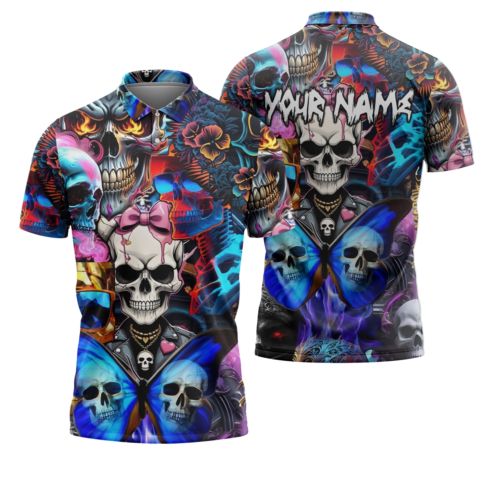 Personalised Lethal Beauty Design Halloween Vibes Polo Shirt - TH02