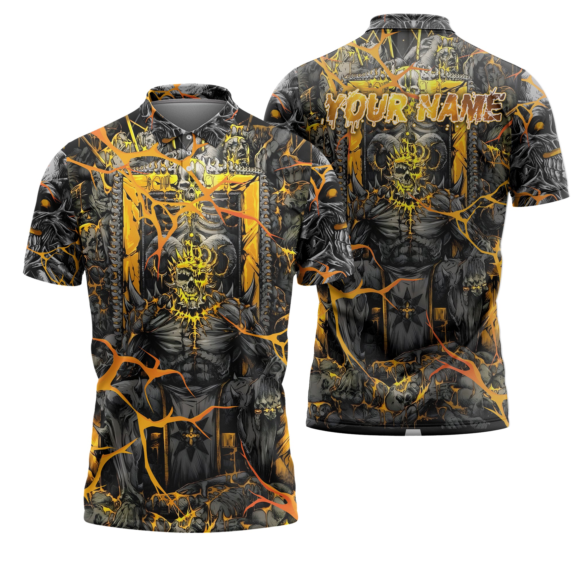 Personalised Dark Overlord Design Halloween Vibes Polo Shirt - TH02
