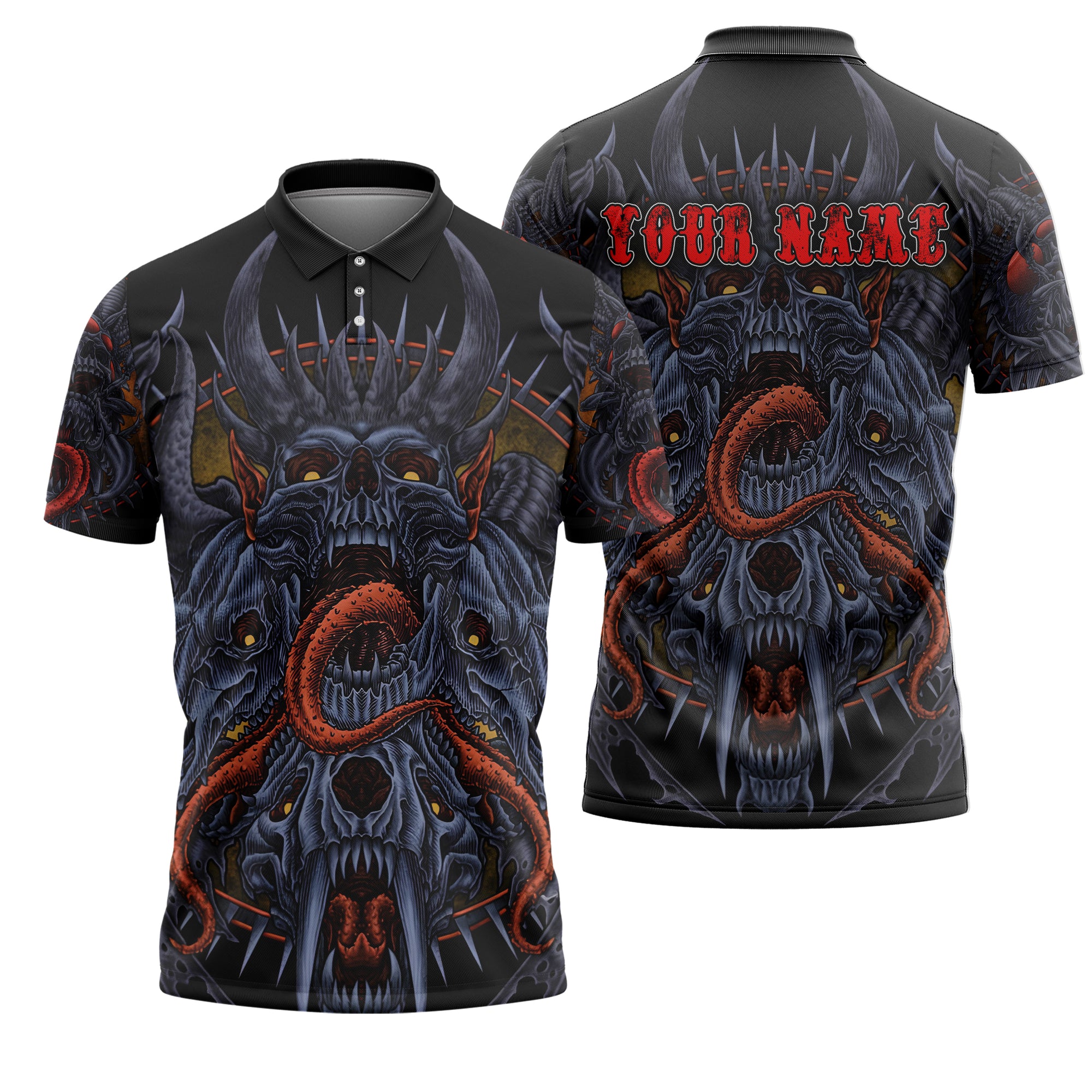 Personalised Monster Origin Design Halloween Vibes Polo Shirt - TH02