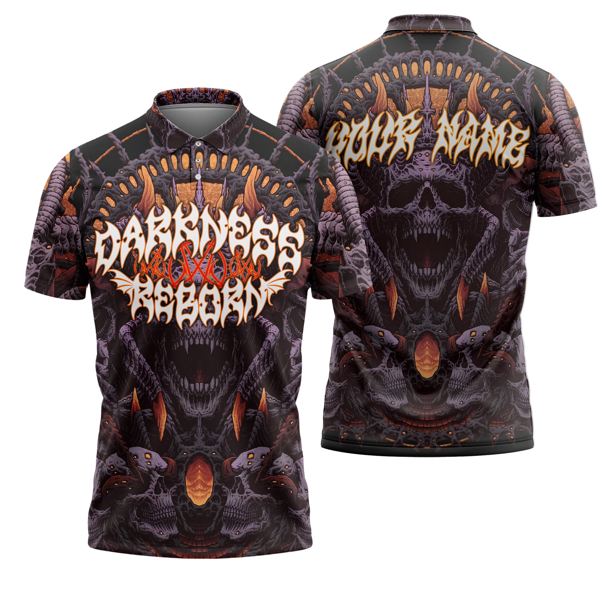 Personalised Darkness Reborn Design Halloween Vibes Polo Shirt - TH02