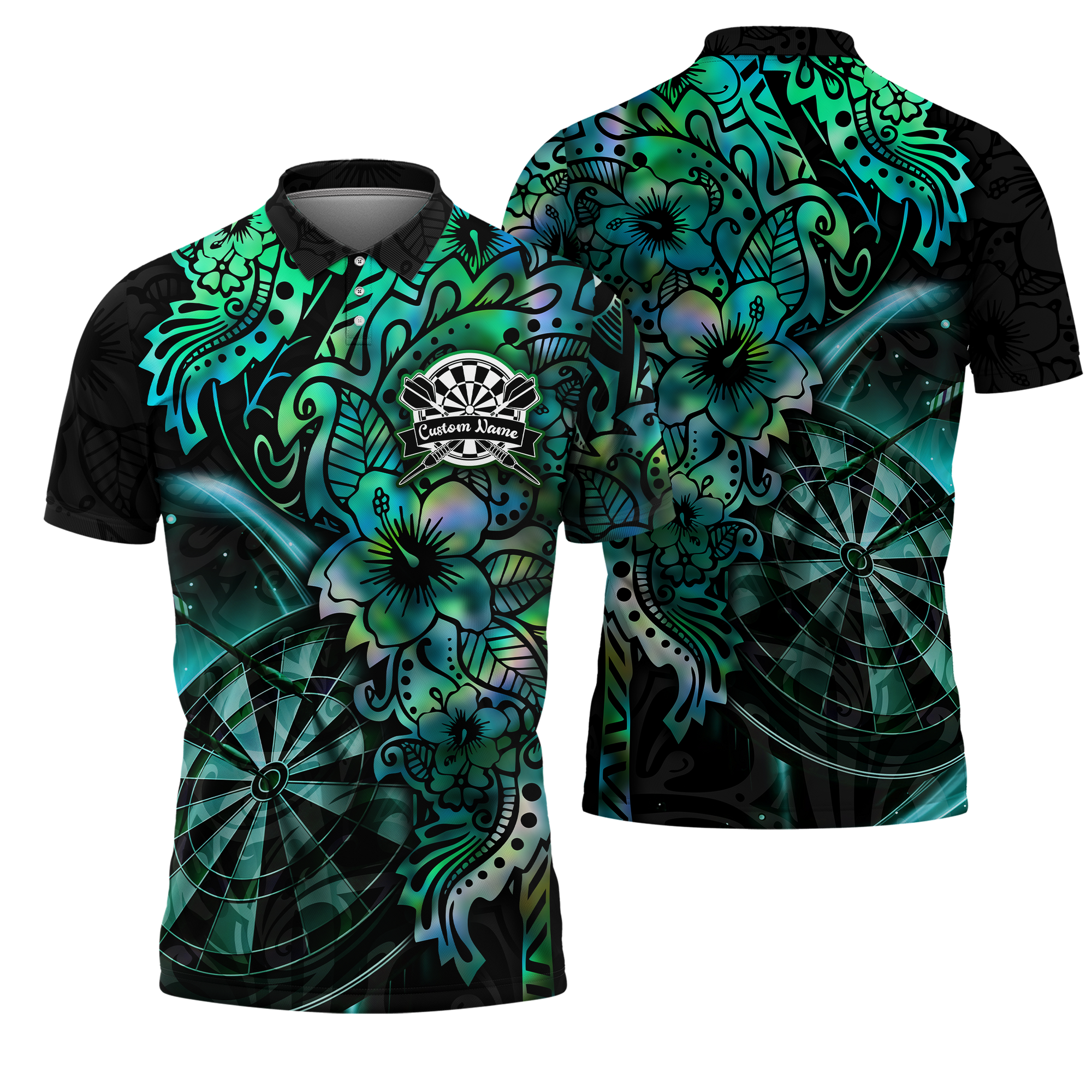 Personalised - Floral Dartstorm Polo Shirt For Men/Women - TH02