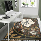Polynesian Turtle Retro Style Area Rug Area Rug
