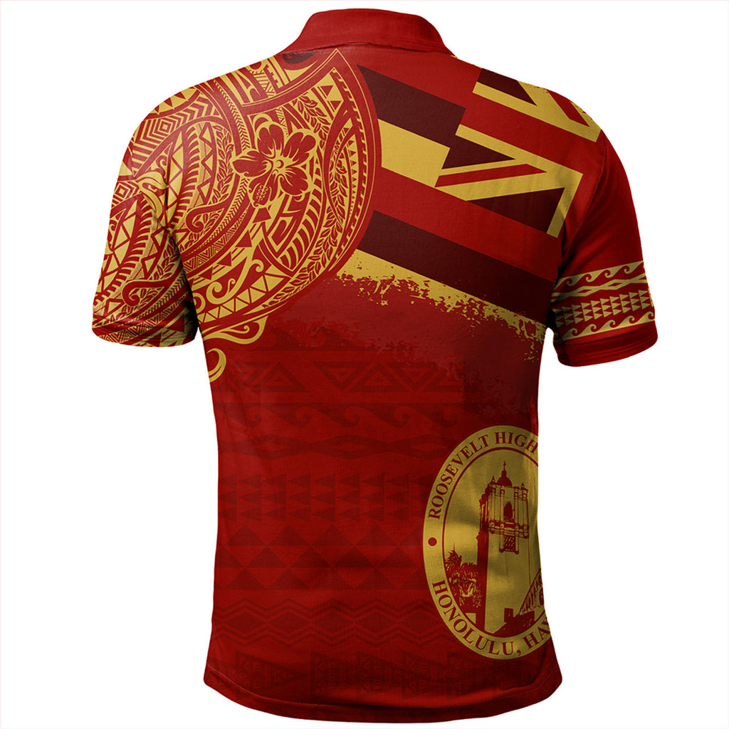 Hawaii President Theodore Roosevelt High School With Crest Style Polo Shirt Unisex