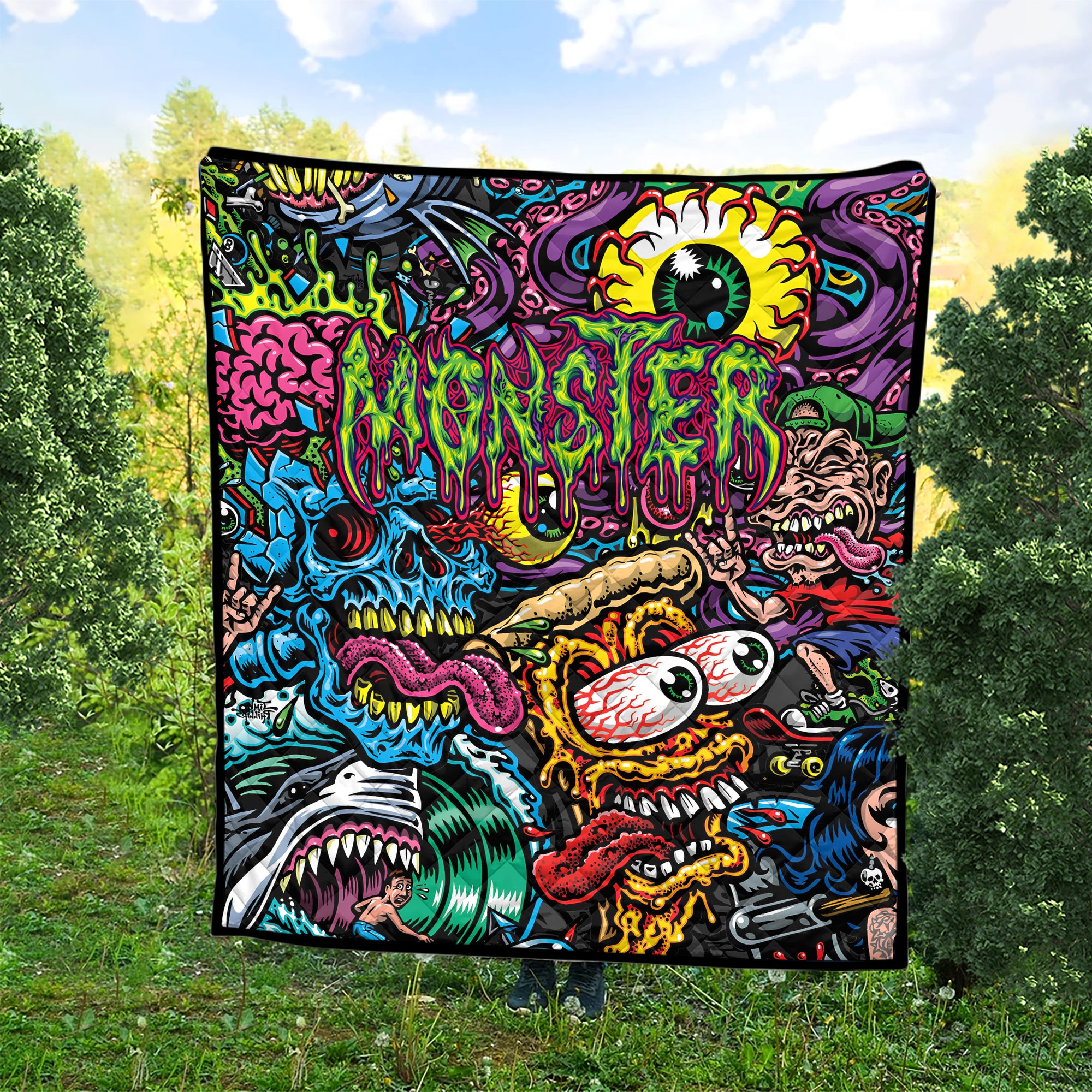 Monster Mashup Design Halloween Vibes Premium Quilt - TH02