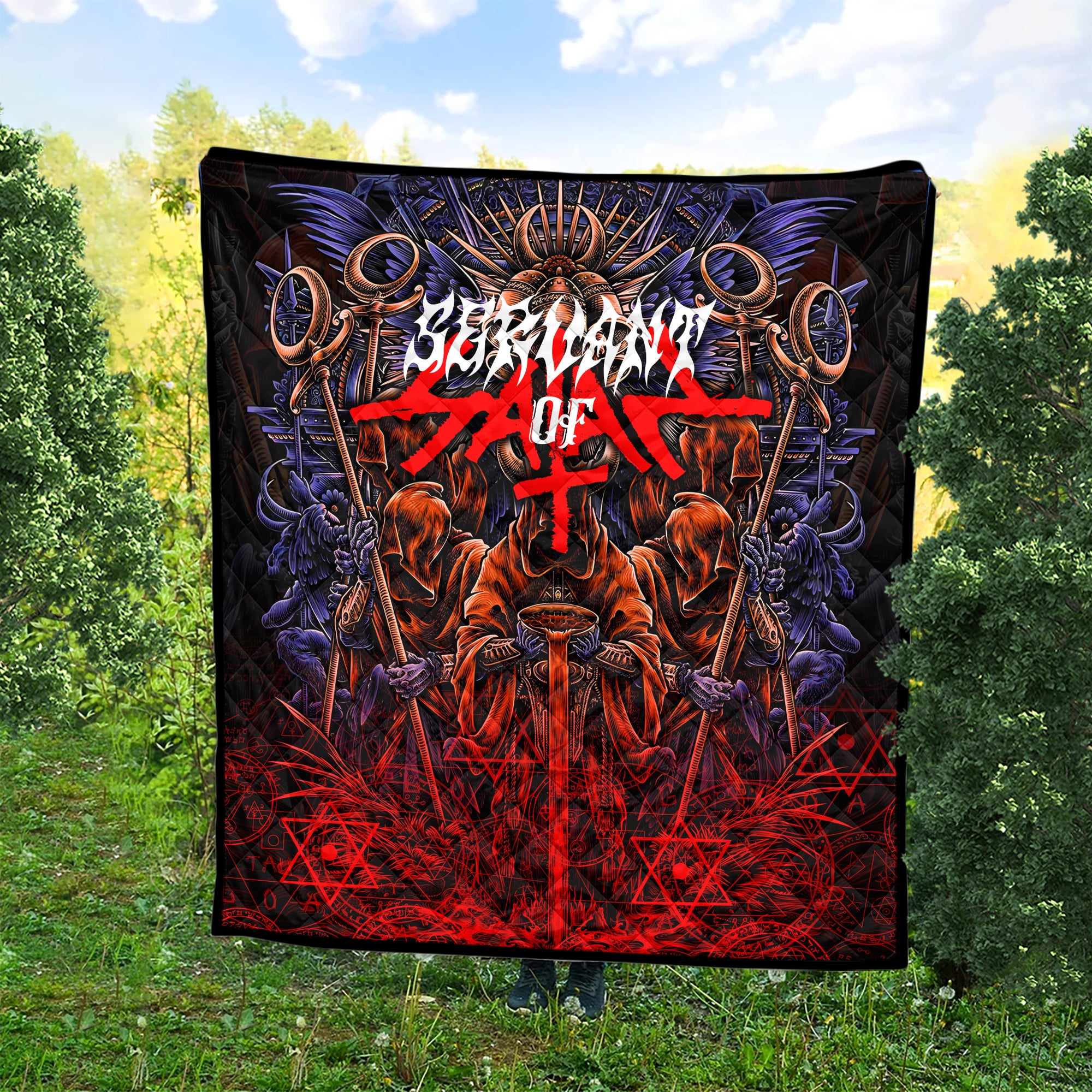 Servant Of Satan Design Halloween Vibes Premium Quilt - TH02