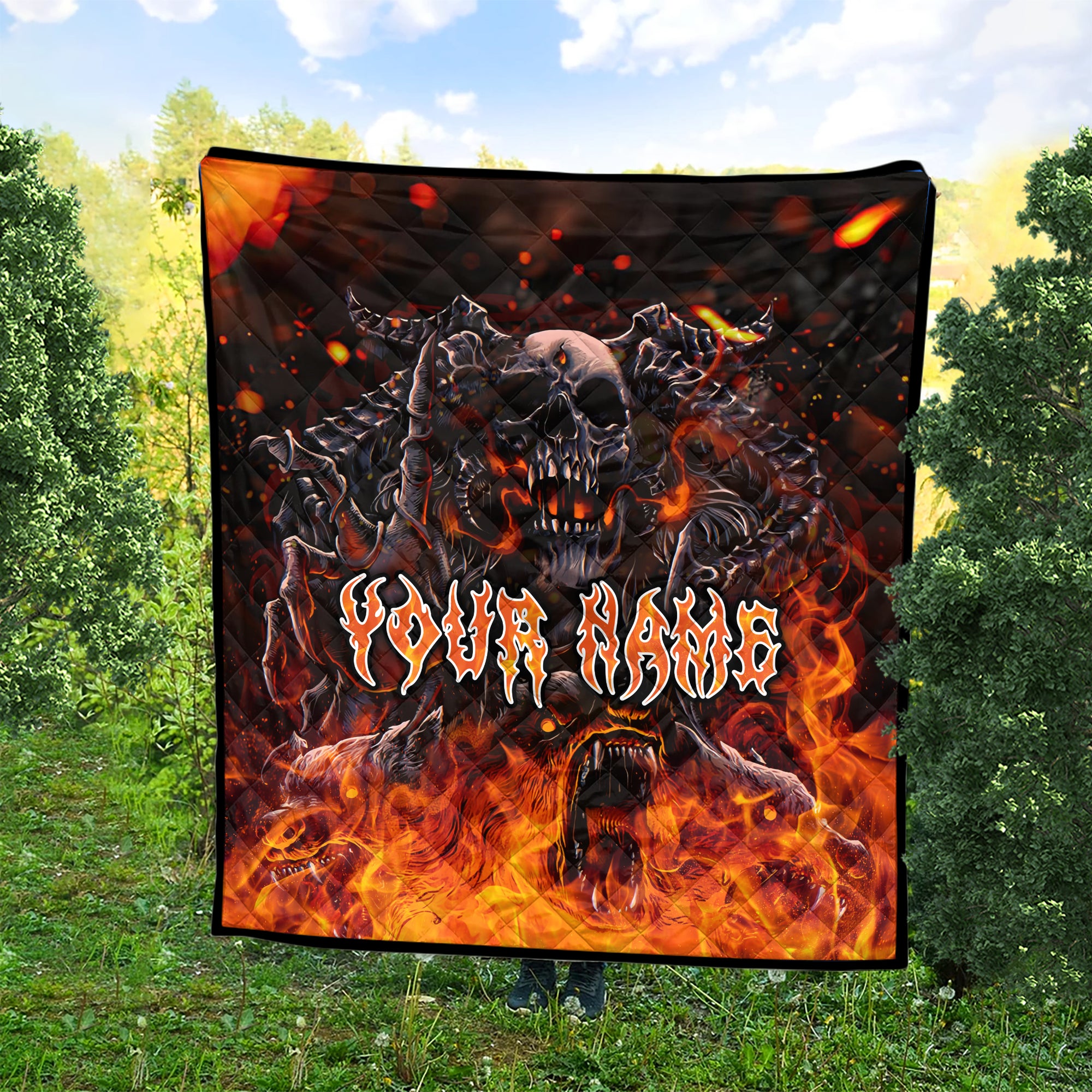 Personalised Inferno Reaper Design Halloween Vibes Premium Quilt - TH02
