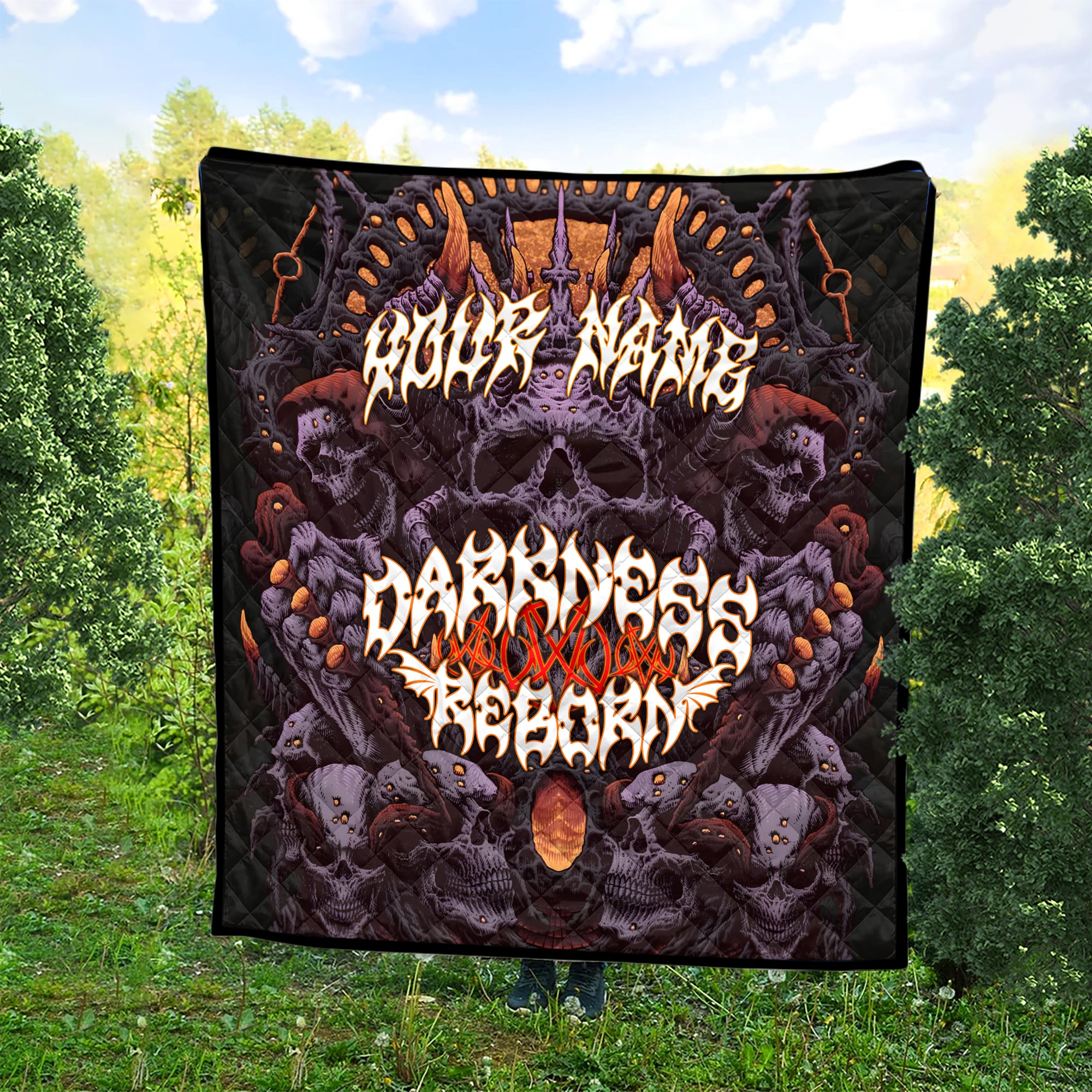 Personalised Darkness Reborn Design Halloween Vibes Premium Quilt - TH02