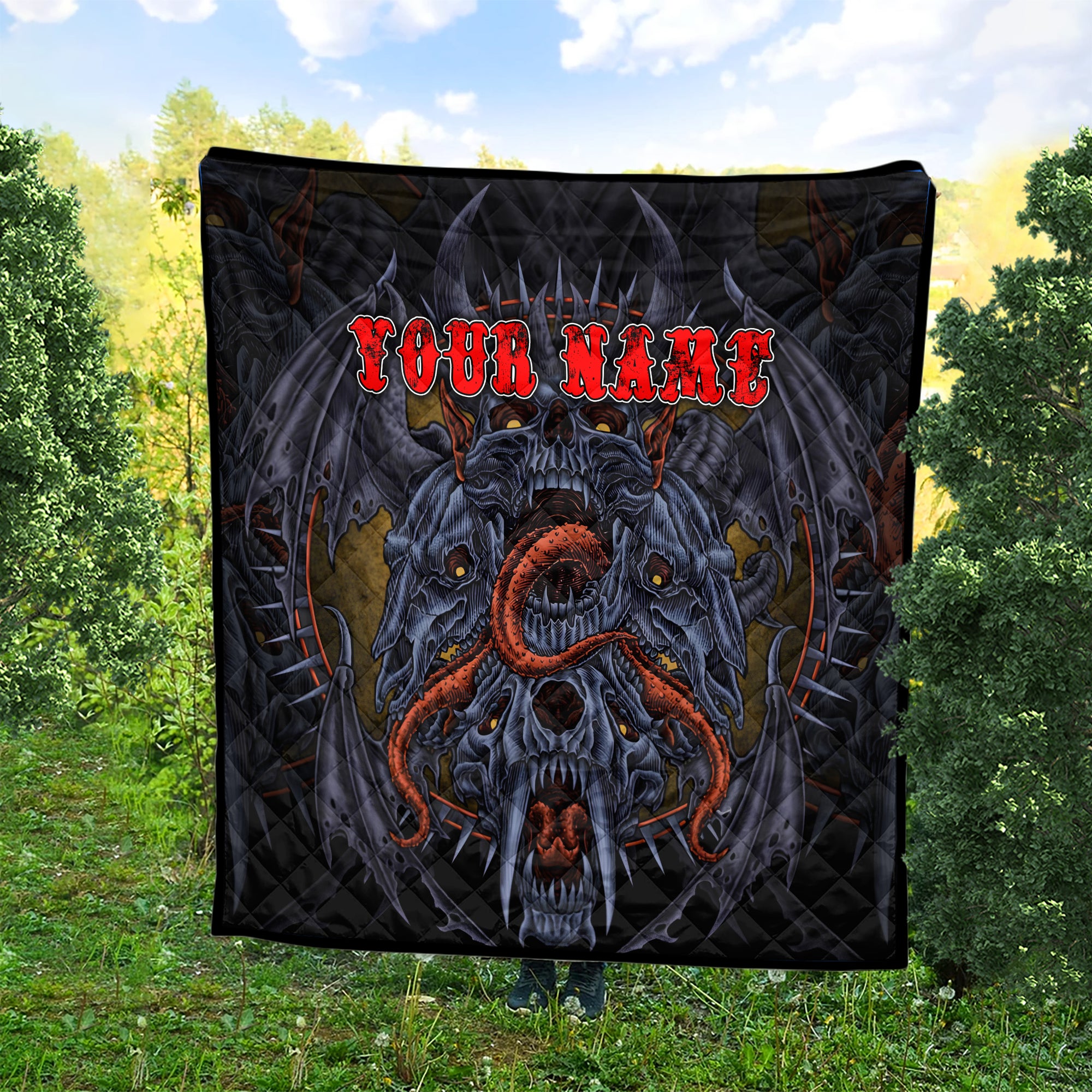 Personalised Monster Origin Design Halloween Vibes Premium Quilt - TH02