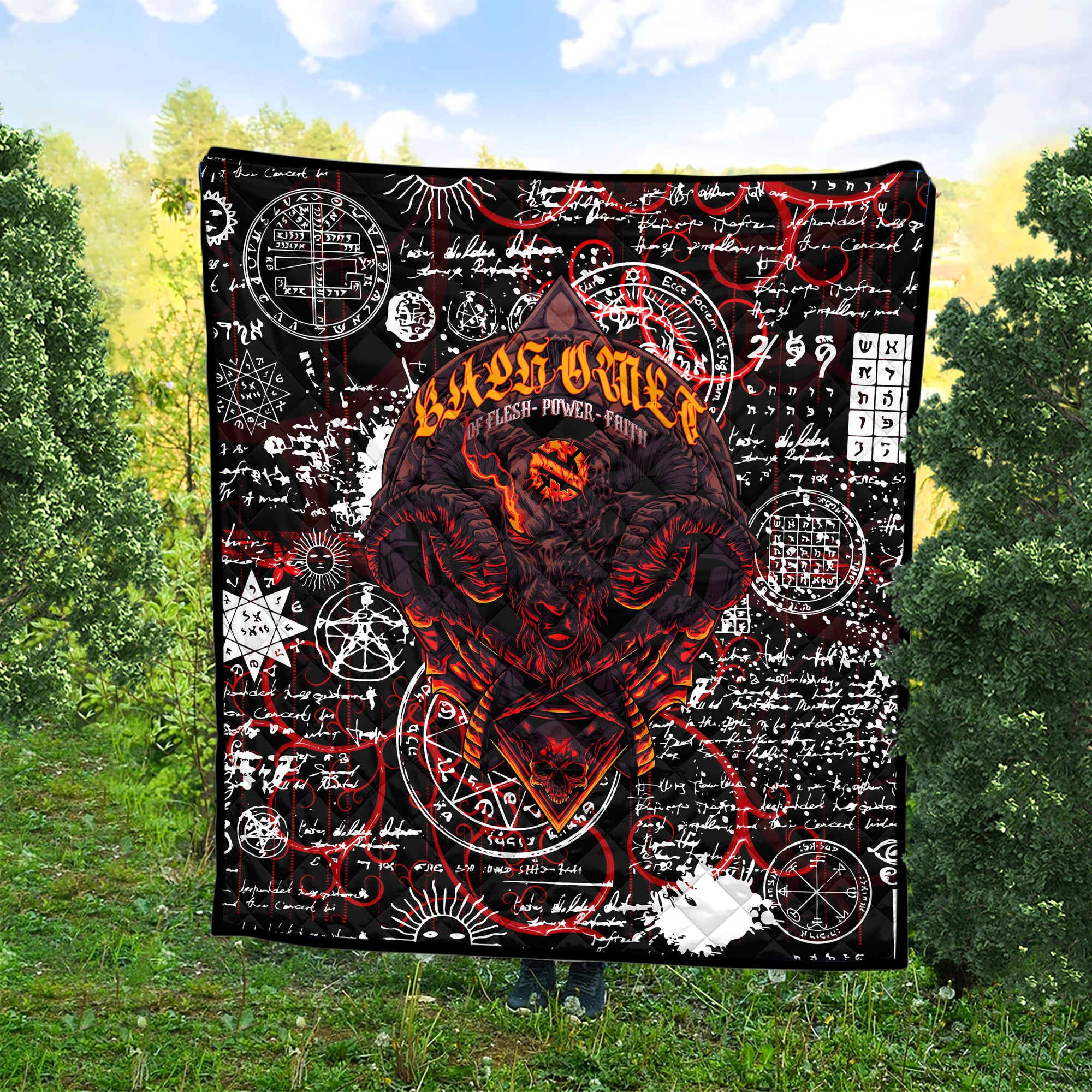 Baphomet Design Halloween Vibes Premium Quilt - TH02