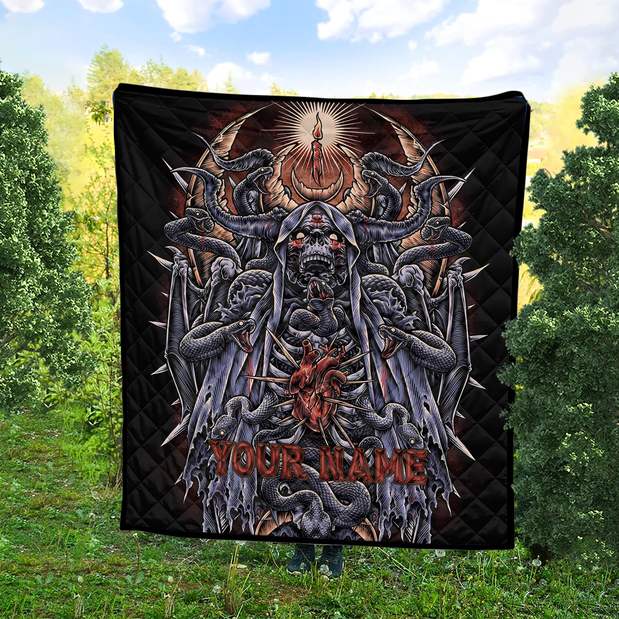 Personalised Serpent's Covenant Design Halloween Vibes Premium Quilt - TH02