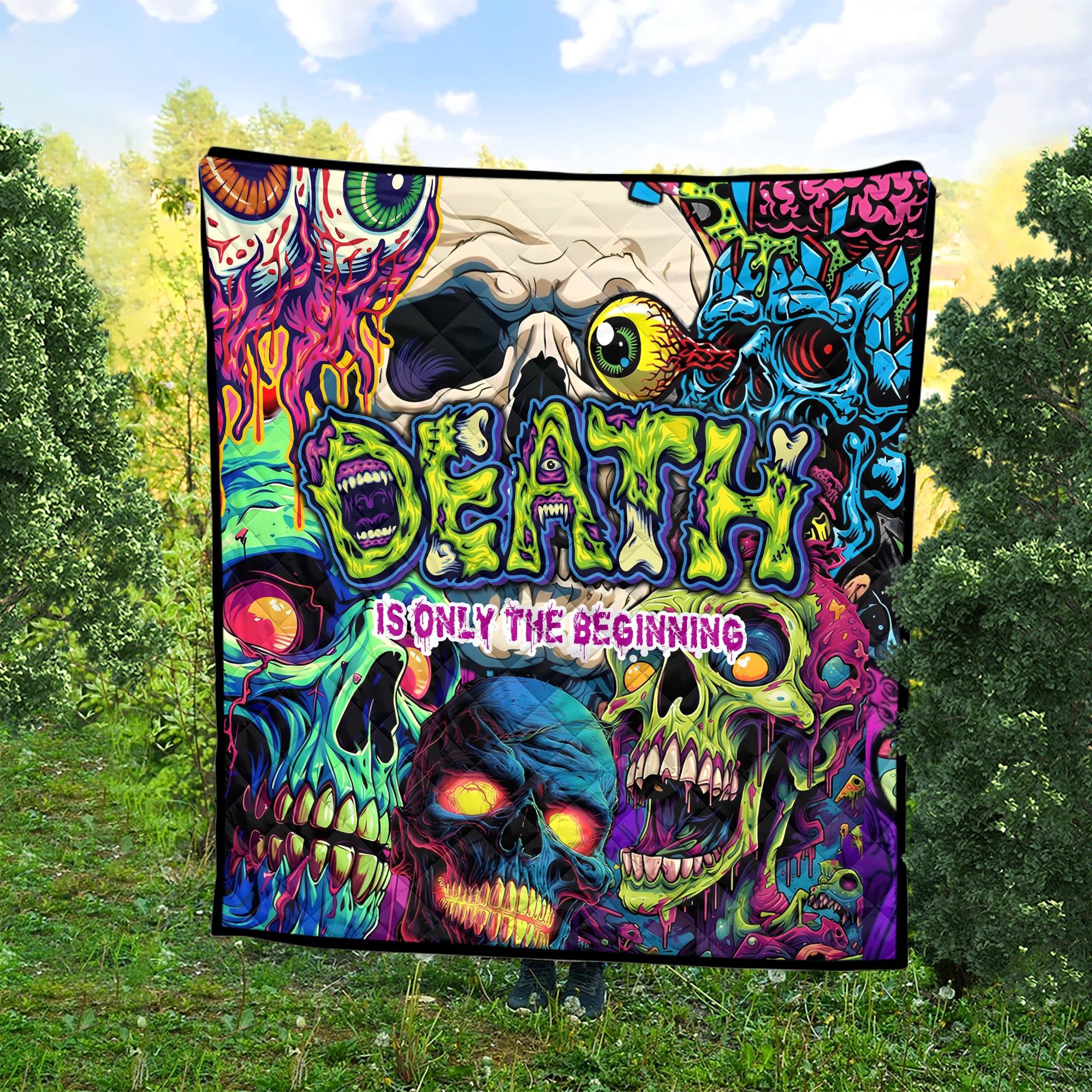 Death Is Only The Beginning Design Halloween Vibes Premium Quilt - TH02