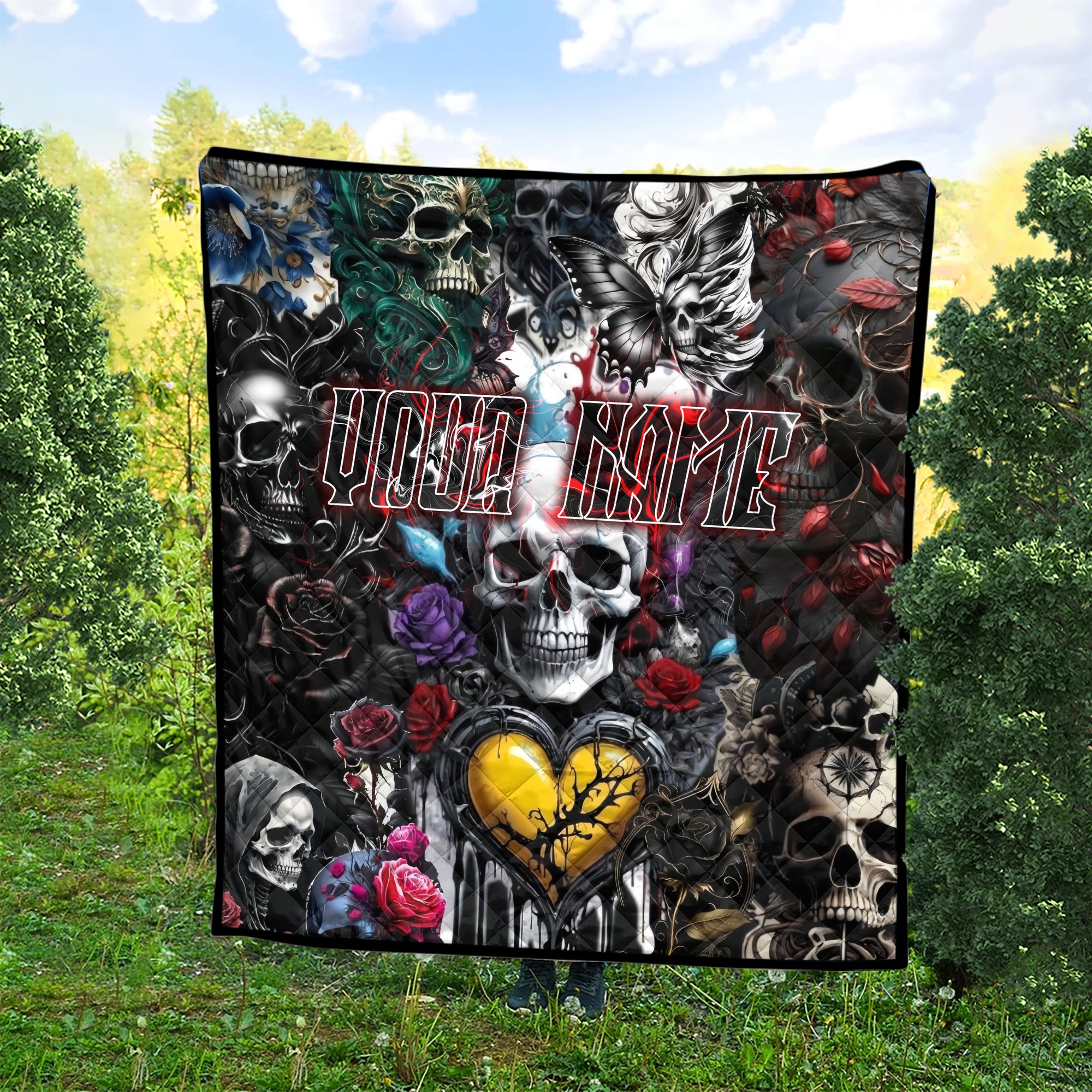 Personalised Painted Pain Design Halloween Vibes Premium Quilt - TH02