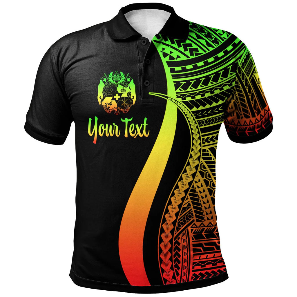 Personalised Tonga Polo Shirt - Polynesian Tentacle Tribal Pattern - AL01