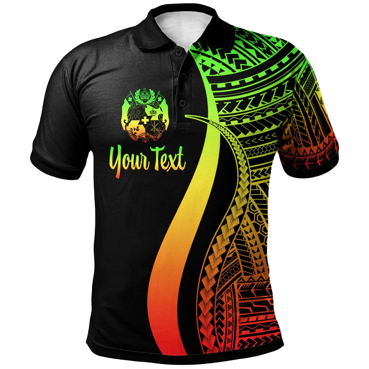 Personalised Tonga Polo Shirt - Polynesian Tentacle Tribal Pattern - AL01